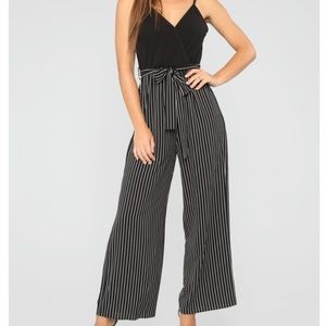 Fashion nova striped jumpsuit